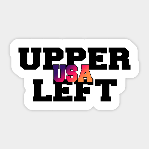 UPPER LEFT USA Sticker by karimydesign